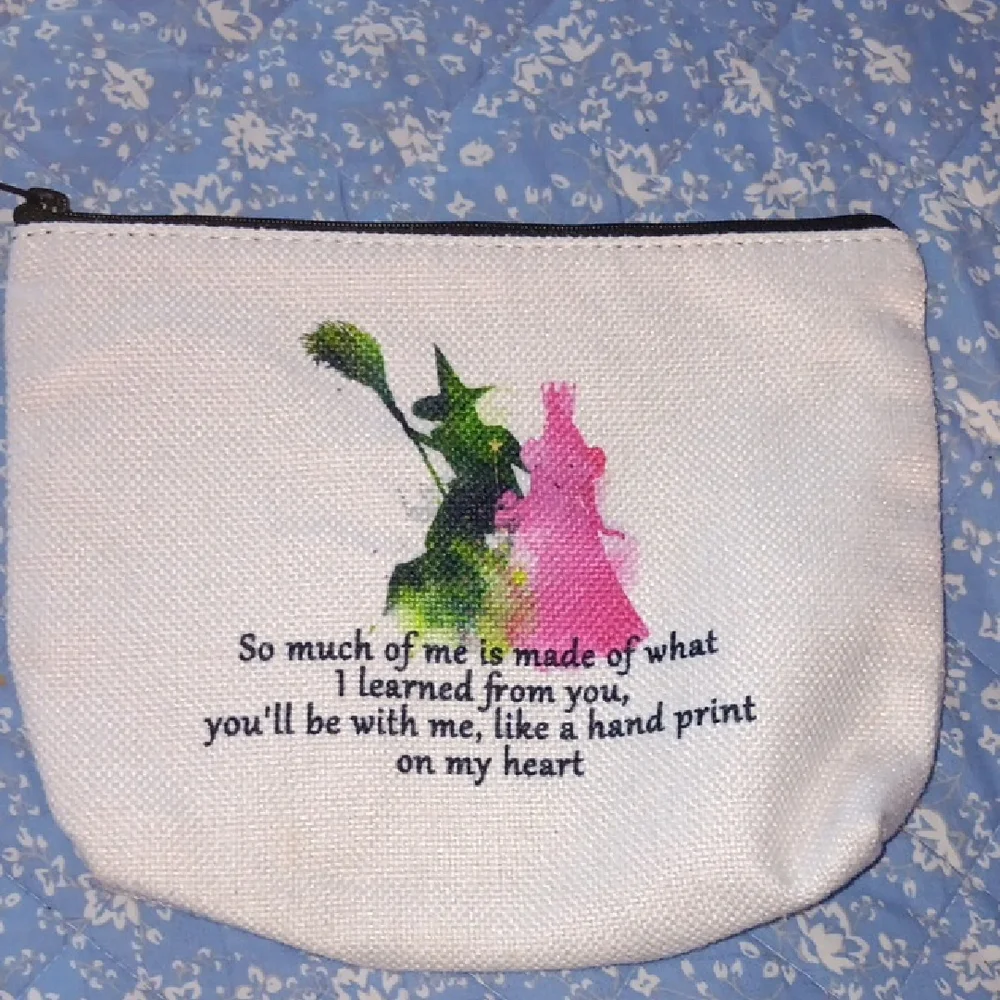 Wicked Witch Elphaba & Glinda Good Witch Canvas Zippered Pouch New! - Picture 1 of 2